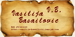 Vasilija Basailović vizit kartica